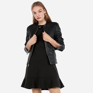 Express Faux Leather Double Peplum Jacket